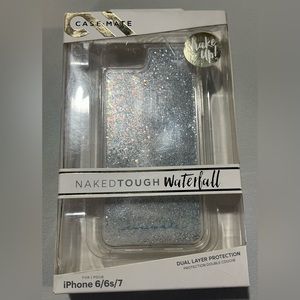 Case-Mate Waterfall (silver glitter) case for iPhone 6/6s/7. Brand new in box.